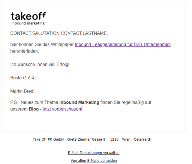 Beispiel_Follow Up E-Mail_Inbound Leadgenerierung für B2B Unternehmen Whitepaper