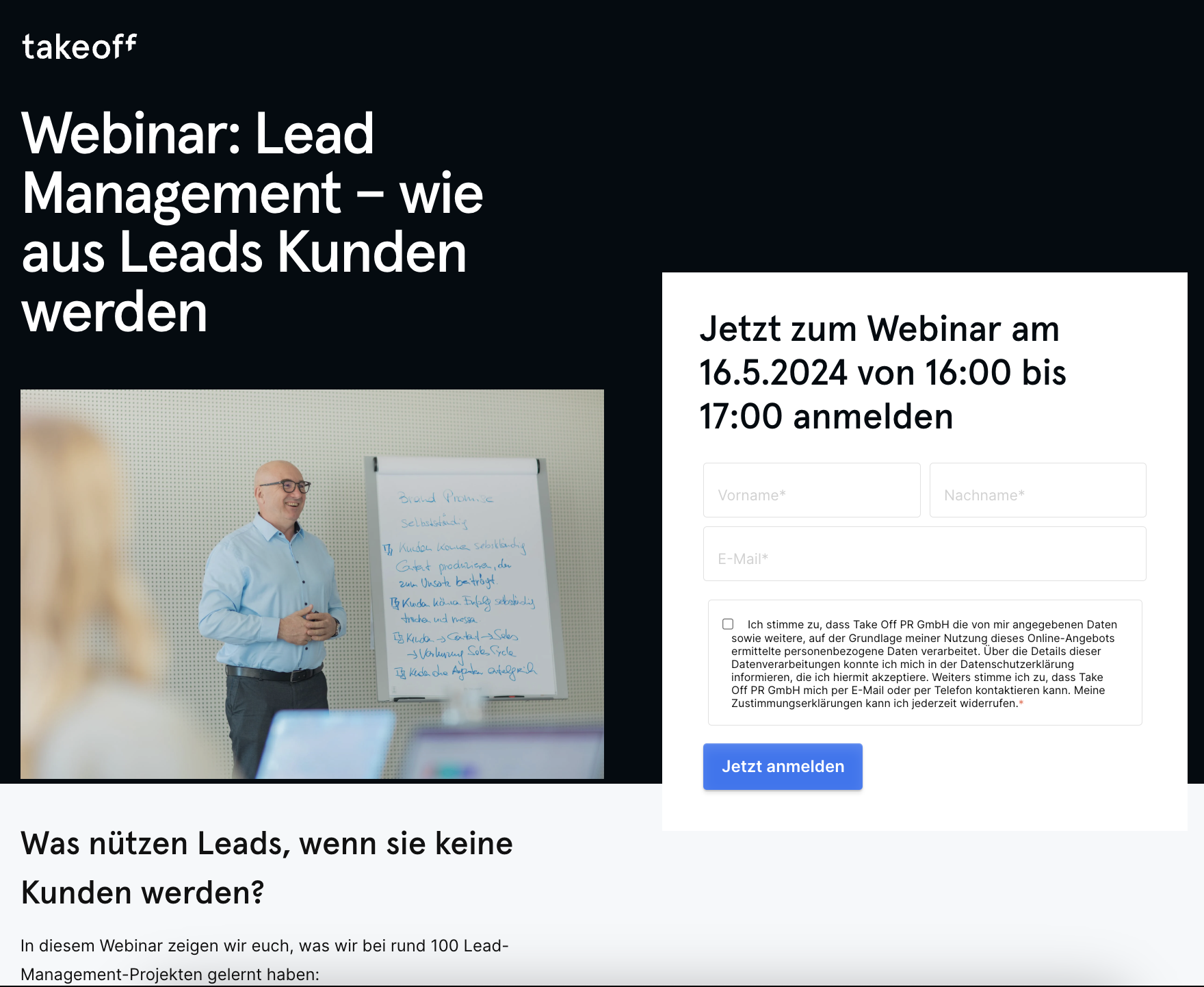 Landing Page Beispiel April 2024_takeoff Inbound Marketing Agentur