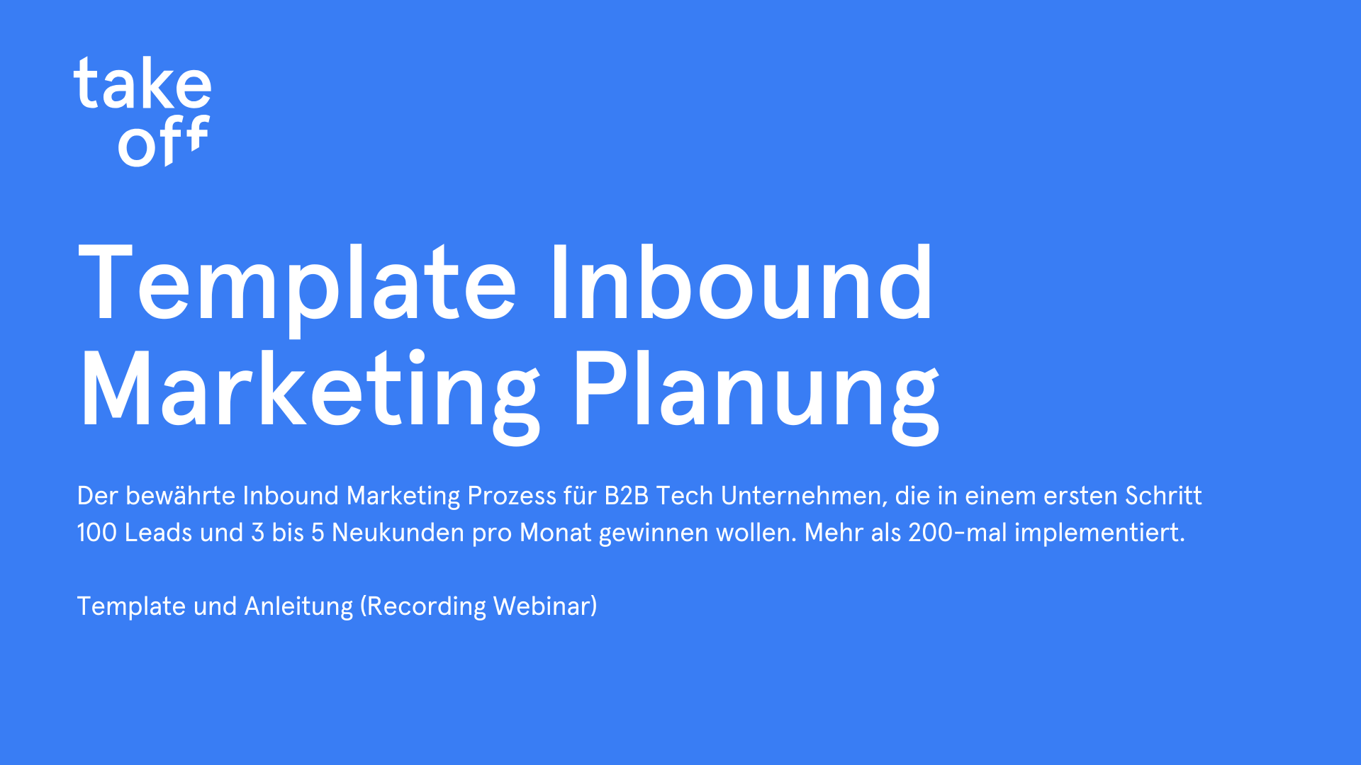 Template Inbound Martketing Planung