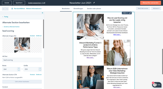 takeoff hubspot newsletter Beispiel