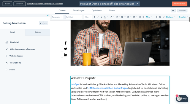 takeoff hubspot blog Beispiel