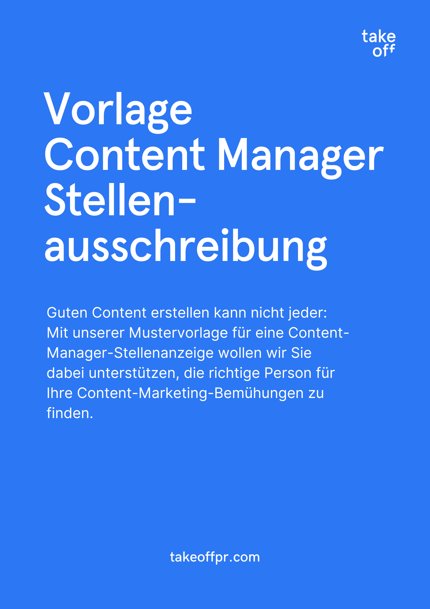 Vorlage Content-Manager-Stellenausschreibung